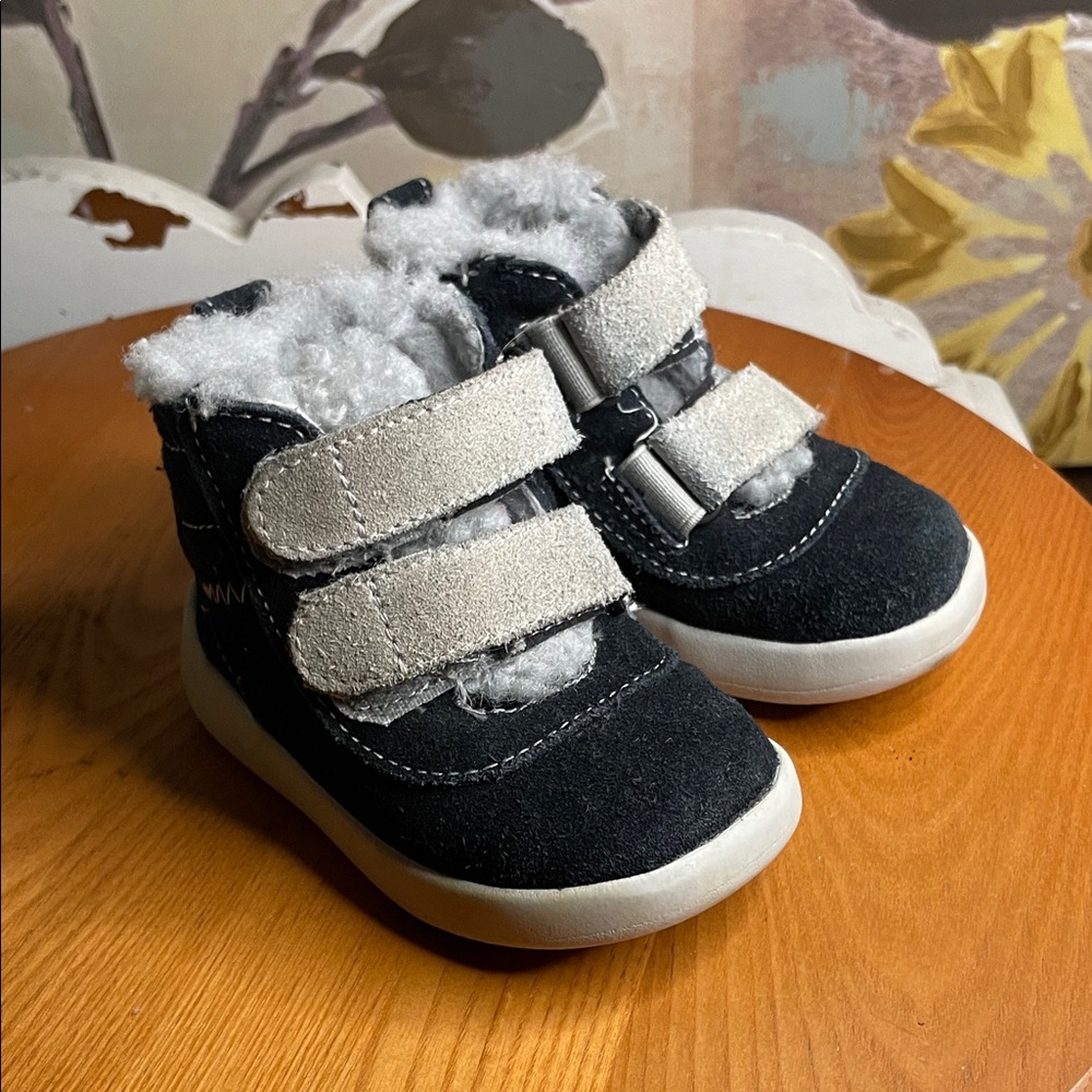 UGG Black and Cream Kids Boots